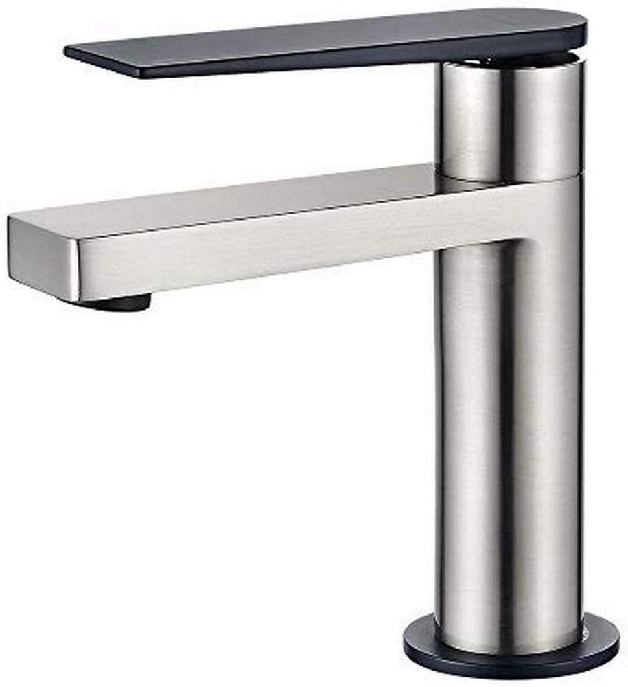 GRIFEMA Lyon, Bathroom Basin Mixer Tap with Smooth Turning Handle, Brushed Nickel