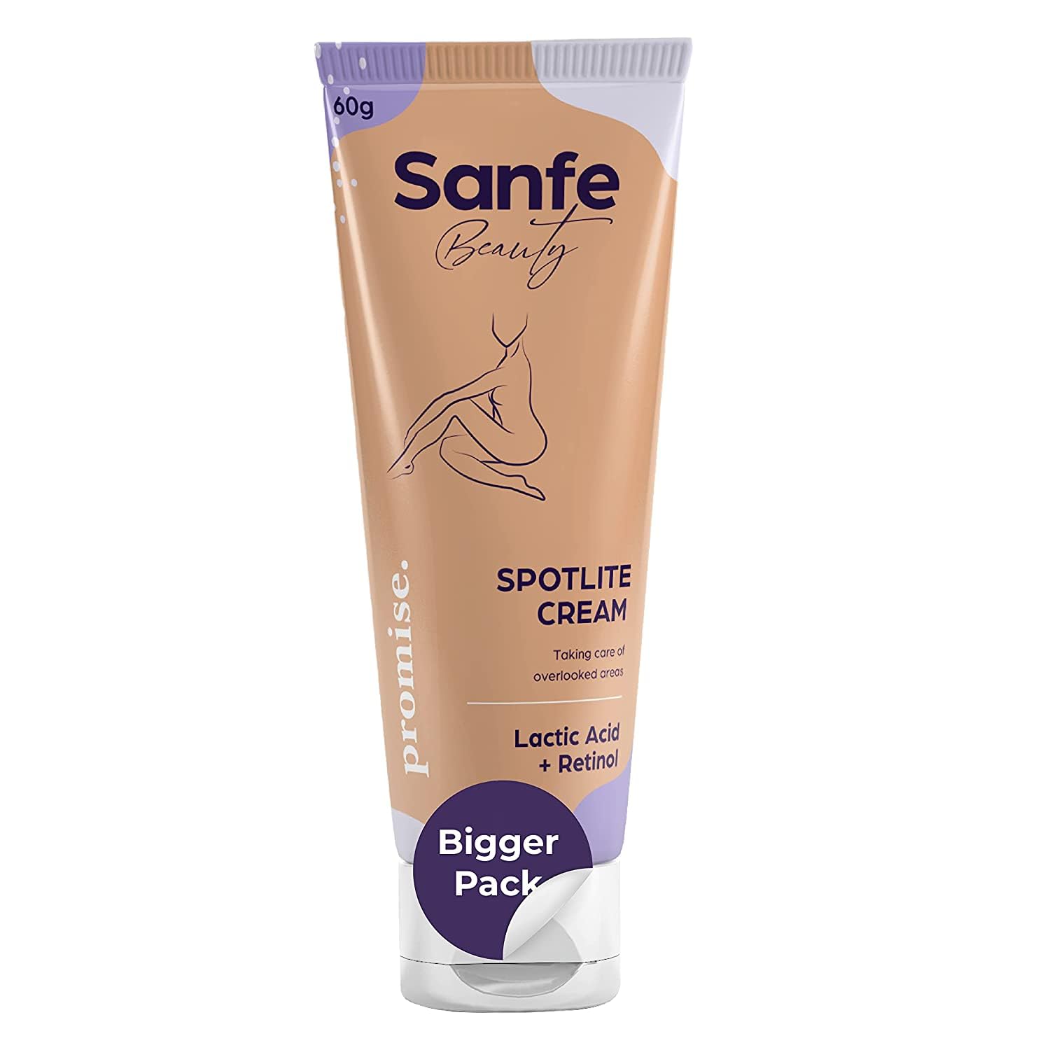 Spotlite Body Cream For Dark Neck,Joints Skinfolds | Enriched with 3% Lactic Acid, Retinol & SPF 15 | For Dark Patches, Detanning, Anti Aging Skin Tightening & 24 Hr Long Moisture - 60gm