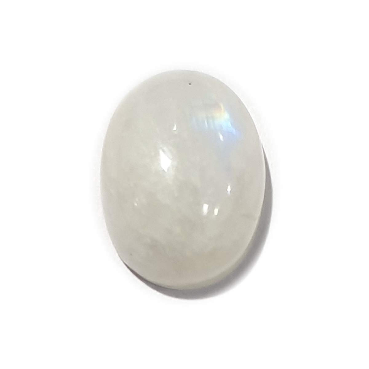 Reiki Crystal ProductsNatural Rainbow Moonstone Gemstone 12.25 Ratti Moonstone Oval Shape Loose Gemstone for Ring, Pendant Cabochons Unisex (Color : White)