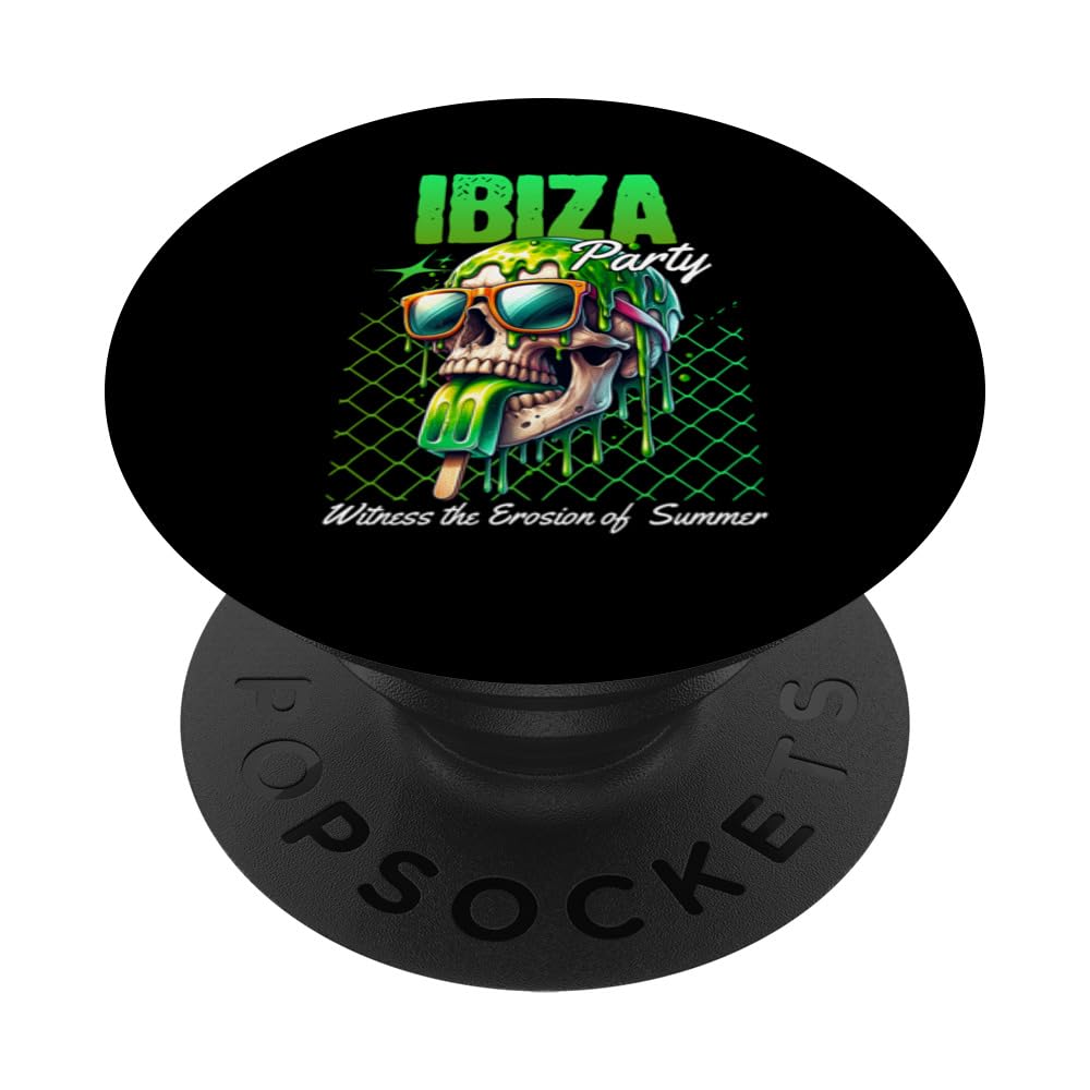 Ibiza Party Clubbing Skull - Melting Summer Vibes Nightlife PopSockets Swappable PopGrip