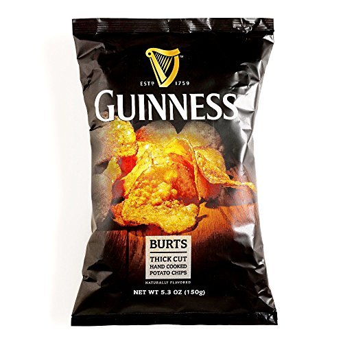 Burts Guinness Potato Chips 5.3 oz each (3 Items Per Order) by Burt's Guinness