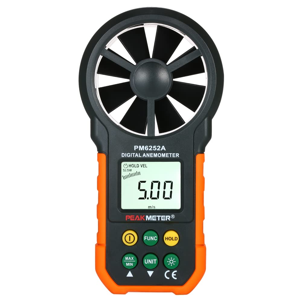 Anemometer,Artue Handheld Anemometer Portable Wind Speed Meter Cfm Meter Wind Gauges Air Flow Thermograph With Lcd Backlight For Weather Data Collection Outdoors Sailing Surfing Fishing