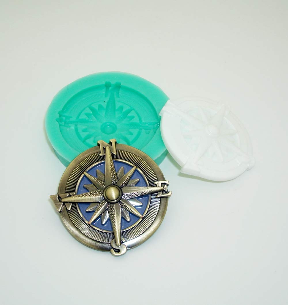 Findings Stop Brand Silicon Mold Nautical Compass Flexible for Crafts, Jewelry, Resin, Scrapbooking, Polymer Clay