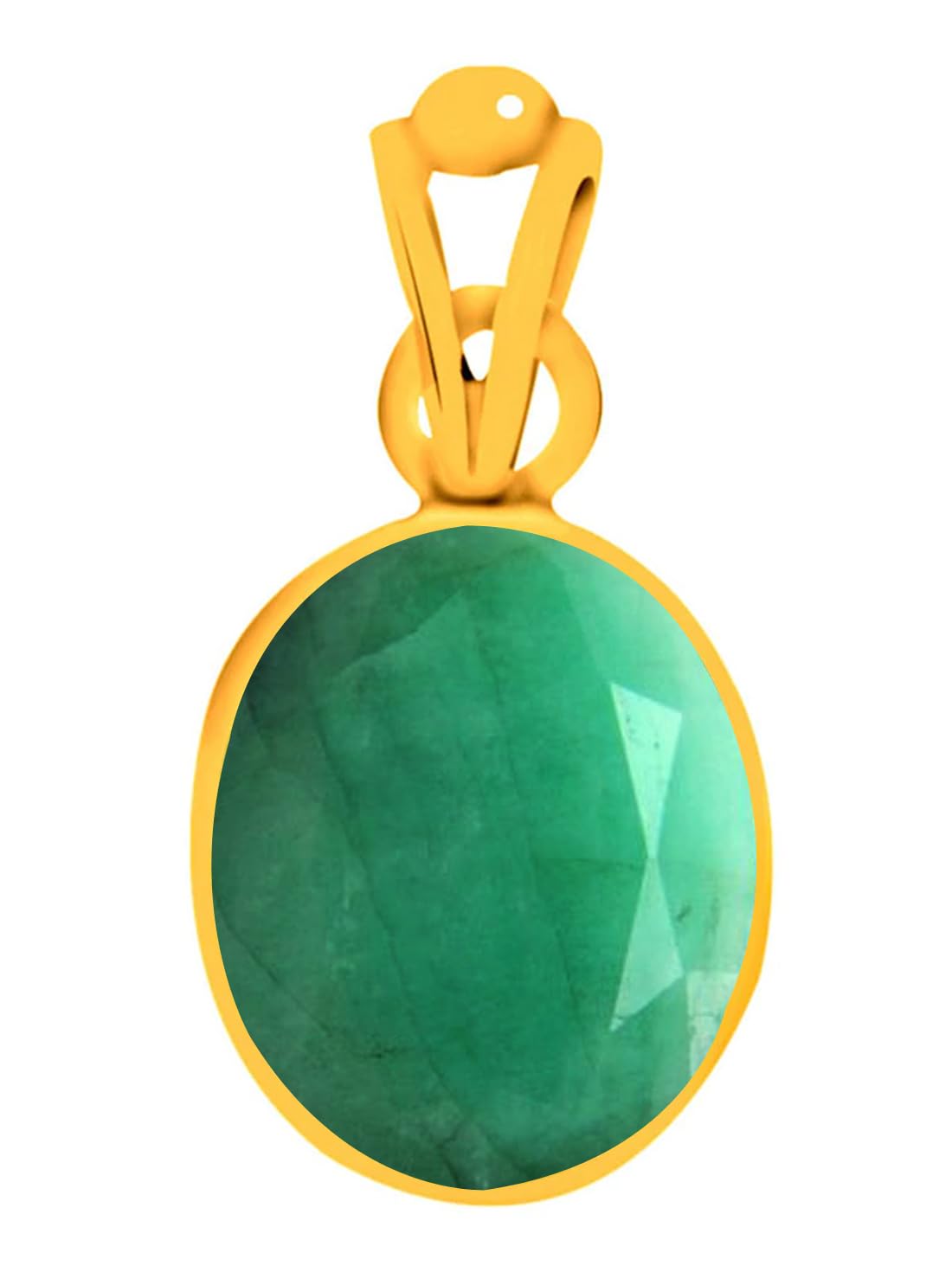 ClaraCertified Emerald Panna 3 Carat or 3.25ratti Panchdhatu Alloy Gold Plating Astrological Pendant for Men & Women