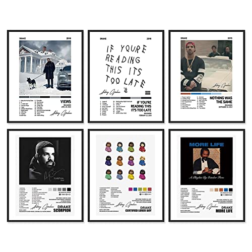 Drake Poster 8x10 Canvas Prints Unframed Set of 6 Music Album Cover Posters Aesthetic Room Decor Canvas Wall Art Drake Merch Wall Decor