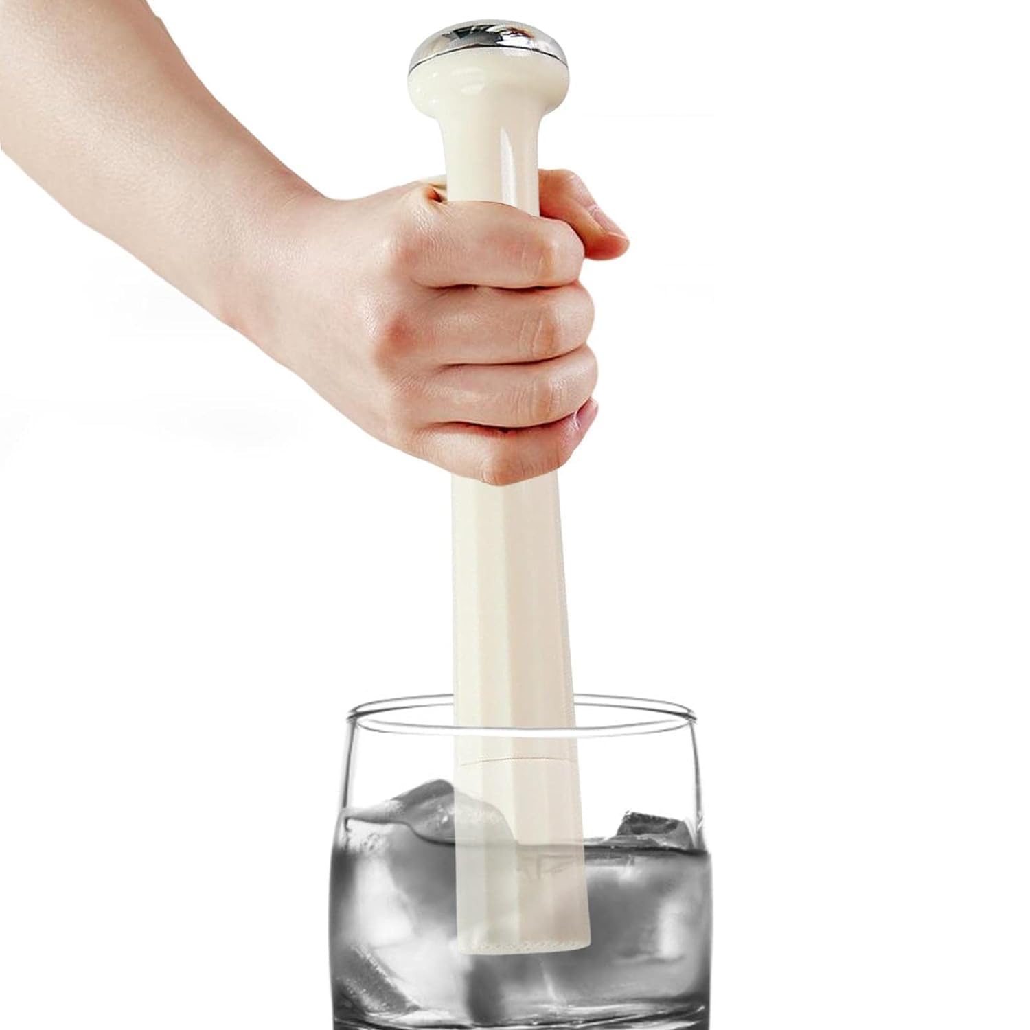 Hand-Made Bar Muddler with Serrated Base, 9.45 Inch Lemon Tea Crusher for Creating Mojitos and Fruit-Based Drinks, Long Cocktail Muddler, Ice Crusher, Essential Bar Accessory for Cocktails and Juice