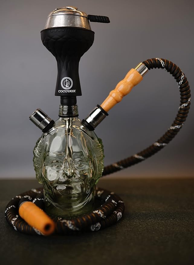 Smoke Station Smokey Monk Hookah with Silicone Chillum, Tong, Hose & Heat Management System