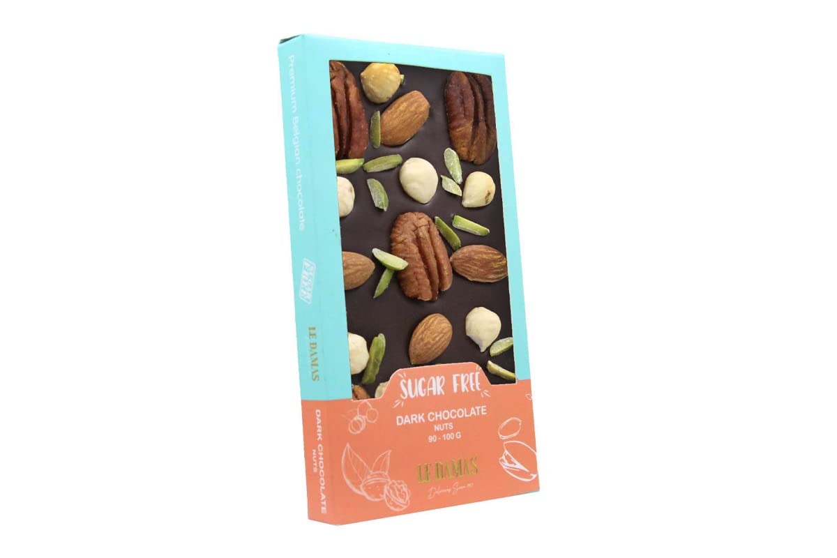 Le Damas Sweets Belgian Dark Chocolate with Nuts - Sugar Free