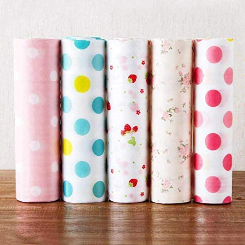 CRIYALE Rolls Printing Antibacterial Cabinet Plastic Foam Household Wardrobe Moisture Drawer Pad Waterproof Non-Slip Paper Kitchen Cupboard Liners Roll Mat (Multicolor) (Pack of 4)