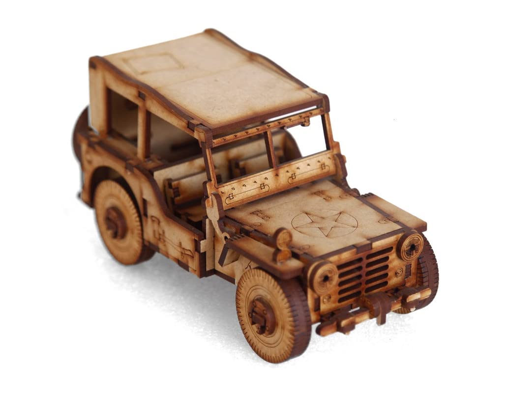 APURK Classic Wooden Car Showpiece for Kids Toy, Home Decoration, Functional Gift Handcarved Wooden Jeep Toy, Perfect Home Decor Showpiece ( 130 )