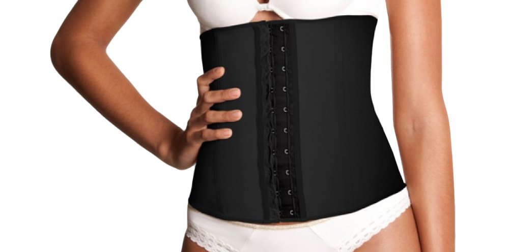 Body Curve Thermal Heat Slimming Waist Trainer Cincher, Black, 1 Count