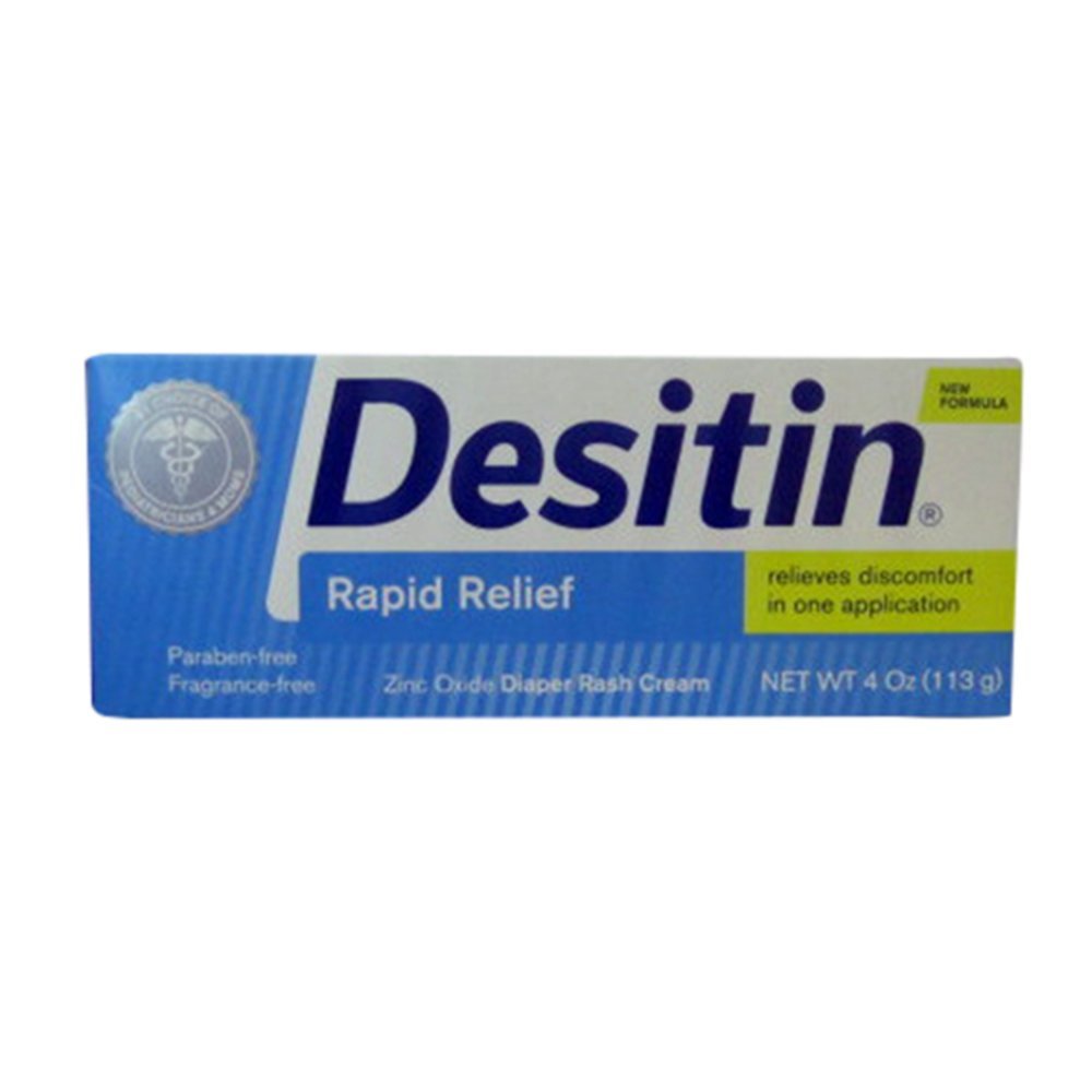 DESITIN Rapid Relief Zinc Oxide Diaper Rash Cream 4 oz (Pack of 2)