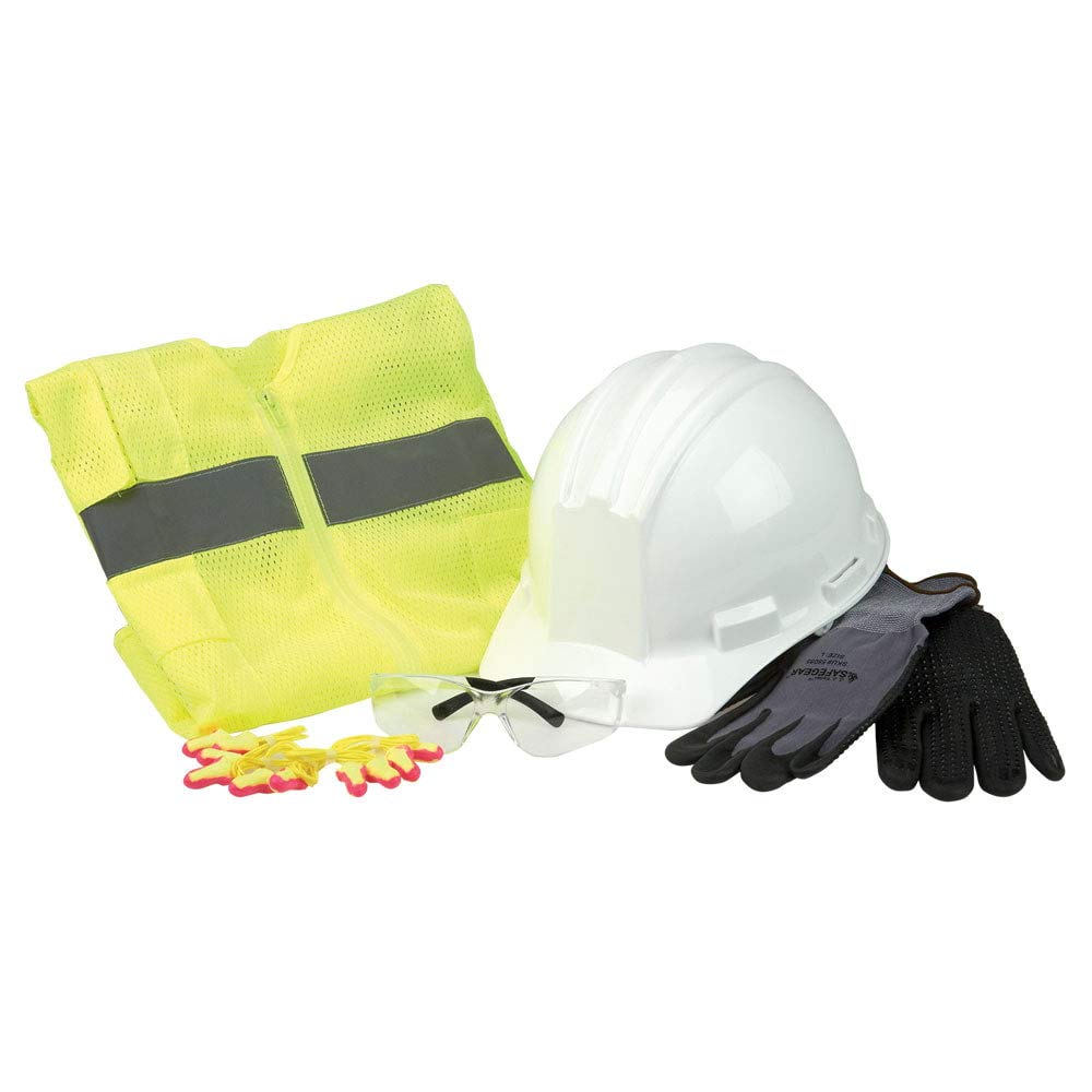 2XL/3XL Personal Protective Equipment (PPE) Safety Kit - Includes Safety Glasses, Earplugs, Hard Hat, Nitrile Safety Gloves & Safety Vest - J. J. Keller & Associates