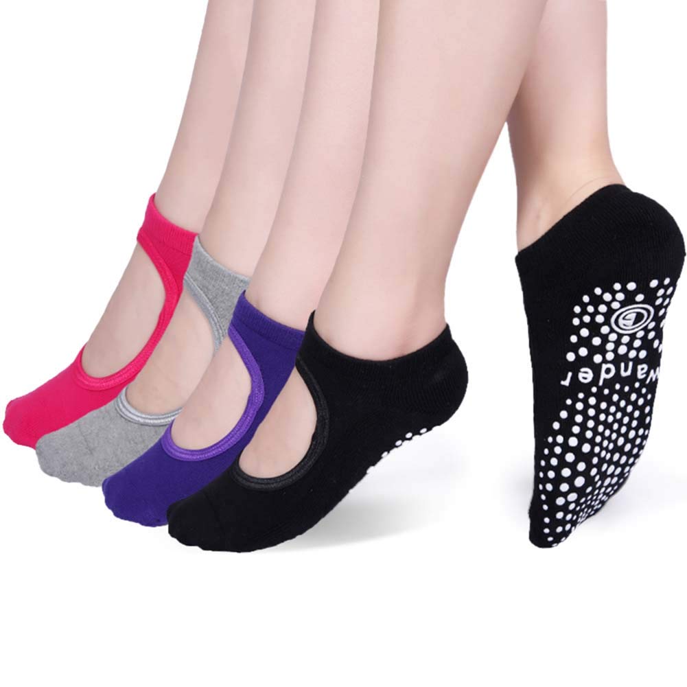 Wander GYoga Socks Non Slip Skid Socks with Grips Pilates Ballet Barre Socks for Women