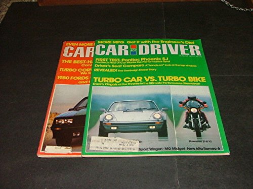 2 Iss Car & Driver Aug-Sep '79 Turbo Corvette, Cobra & T=Bird, Cars Vs Bikes