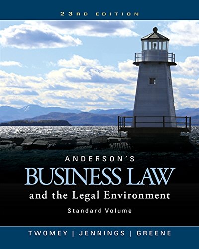 Anderson's Business Law and the Legal Environment, Standard Volume