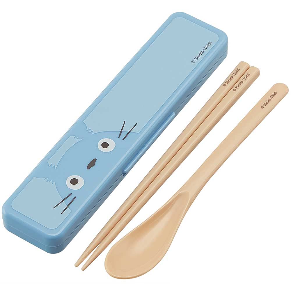 My Neighbor Totoro Chopstick and Spoon Set with Carrying Case - Authentic Japanese Design - Durable, Dishwasher Safe