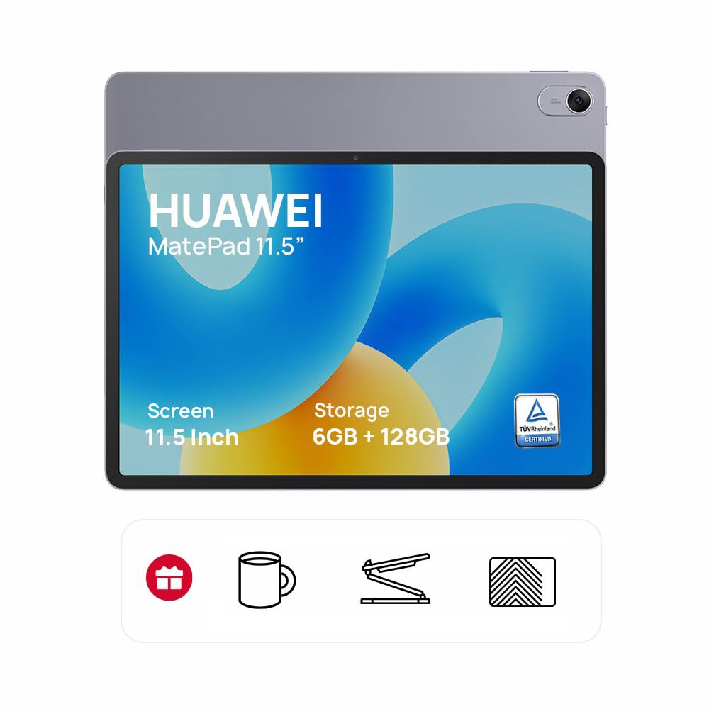 HUAWEI MatePad 11.5 Tablet + HUAWEI Entertainment Box, 120Hz Eye-soothing HUAWEI FullView 11.5" Display, All-metal Unibody Sleek Design, 4nm Processor, 6GB+128GB, Wifi, Space Gray