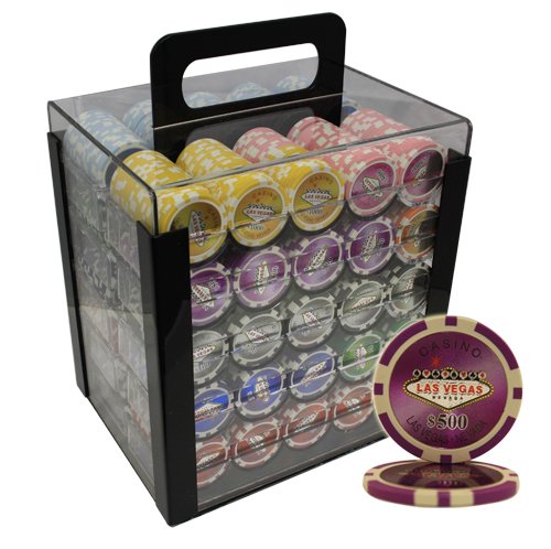 MRC POKER 1000 pcs Las Vegas Casino Poker Chips Set with Acrylic Case Custom Build