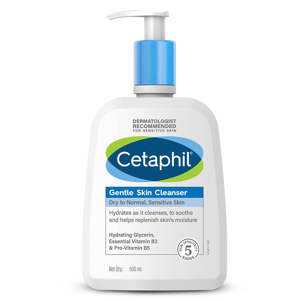 Cetaphil Paraben, Sulphate-Free Gentle Skin Hydrating Face Wash Cleanser with Niacinamide, Vitamin B5 for Dry, Normal Sensitive Skin - 500 ml