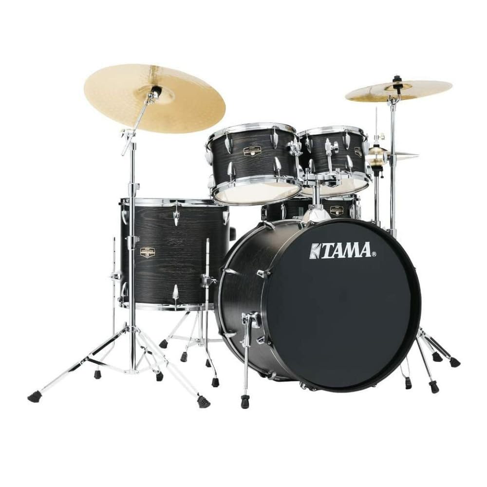 Tama Imperialstar Complete Drum Set - 5-Piece - 22 Inches Kick - Black Oak Wrap