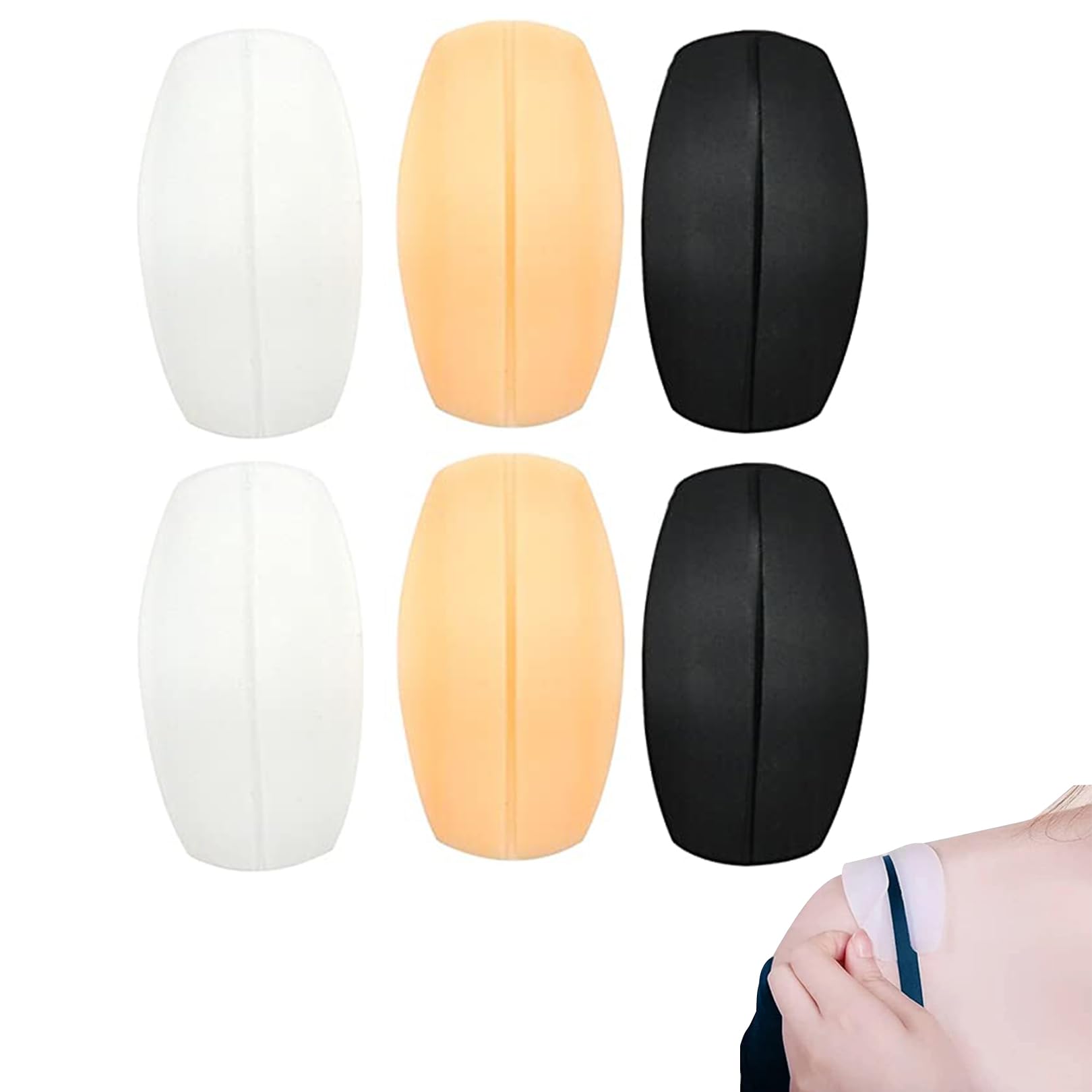 jeufun3 Pairs Silicone Bra Strap Cushions,Bra Strap Holder Stop Slipping,Non Slip Bra Strap Pad Holder Relief Pain Shoulder Pads Soft Bra Strap Shoulder Pads for Women Girls Party (3 Colors,9x5cm)