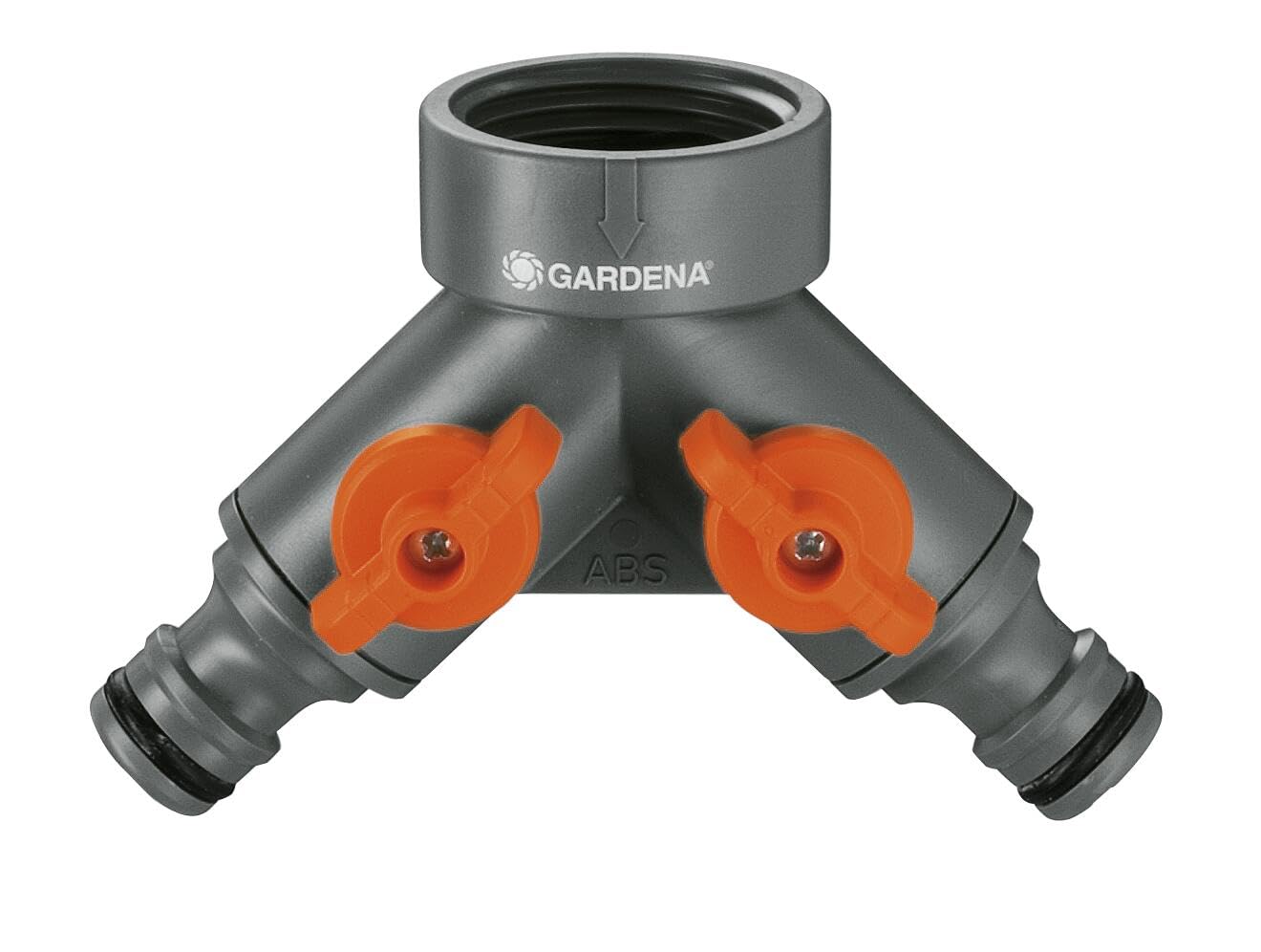 Gardena36938 Garden Hose Y-Valve With Flow Control Valves, Connect 2 Hoses to 1 Tap, Made in Germany