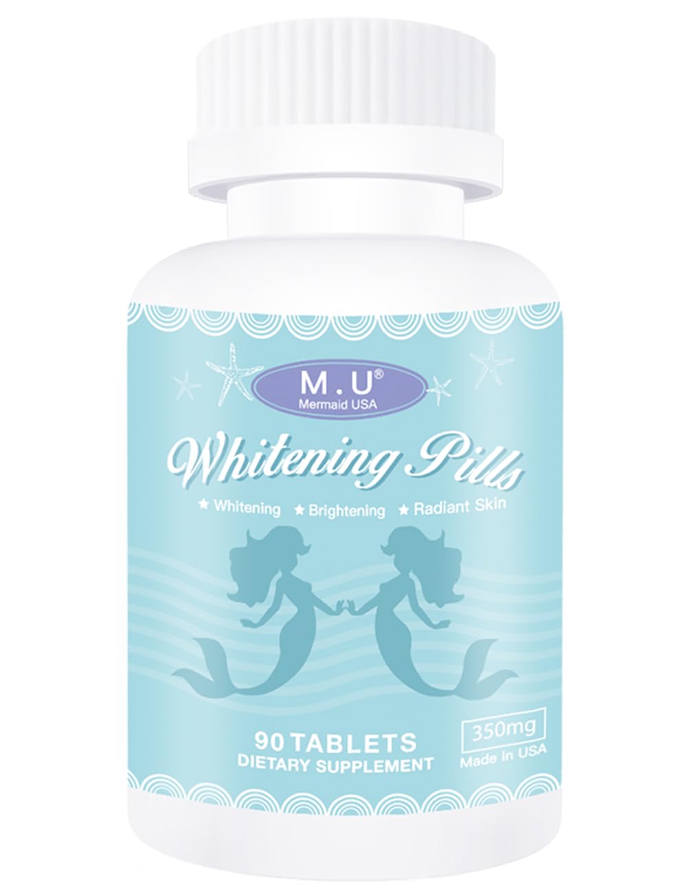 M.U Magic Whitening Pills for Skin - Supplement -3 Times Better Than glutathione - Focus on Clear Glossy Brightening and Smoothy Skin Support - Dark Spot Remover Acne & Acne Scar Remover - Non GMO