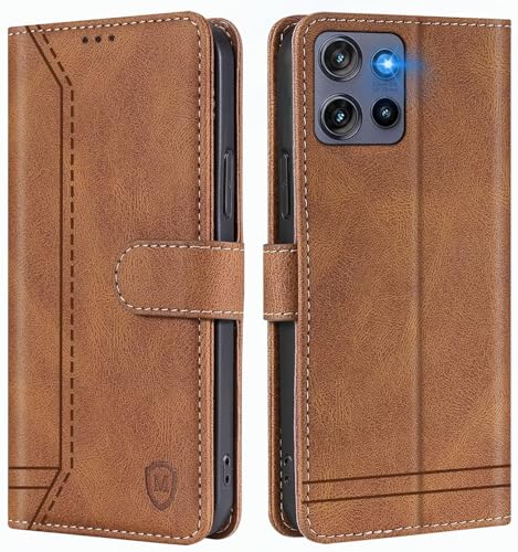 GoodcAcy Kompatibel mit Motorola Edge 50 Neo Hülle Handyhülle Leder Klappbar Schutzhülle Tasche Wallet Brieftasche Cover Flip Case für Motorola Edge 50 Neo Klapphülle Braun