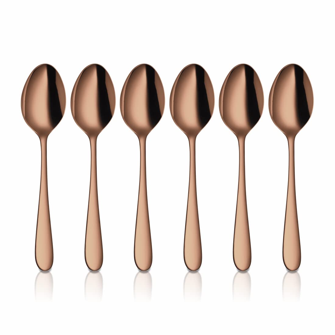 Shri & Sam Stainless Steel Jasmine Rose Gold PVD Coating Baby Spoon,6 Pieces