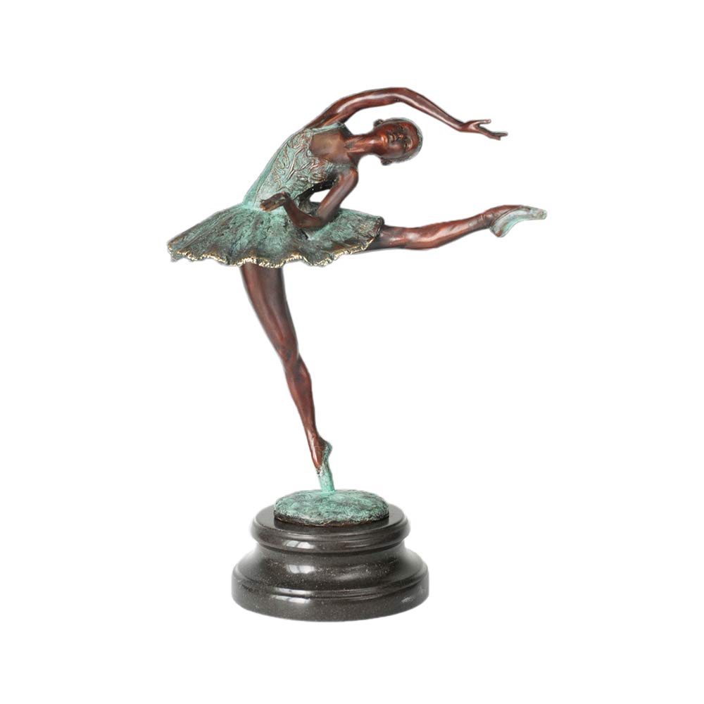 Ballerina Statue Bronze Female Sculpture Home Decor TPJD-055