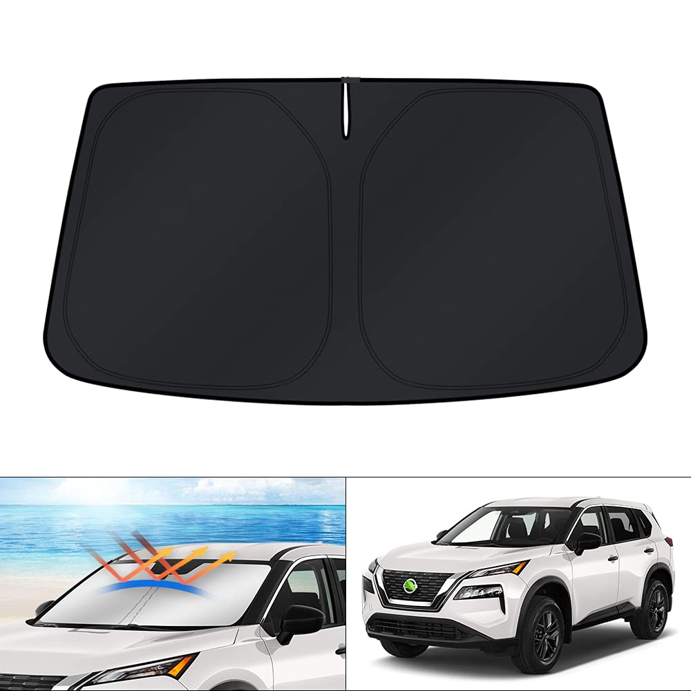 KUST Custom Fit Windshield Sun Shade for 2021-2023 Nissan Rogue 3rd Gen.(Not for Rogue Sport) Window Shade Cover Sun Visor Sunshield Foldable Protector Blocks UV Rays Keep Your Car Cooler