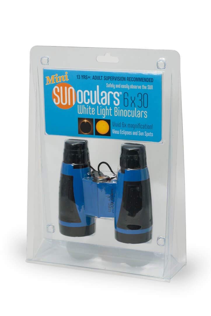 Sunoculars Mini- Lunt Mini Sunoculars with 6x the Magnification of Eclipse Glasses (Blue)