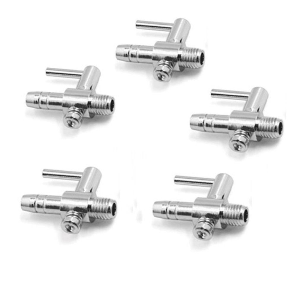 QMseller Stainless Steel Single Way Air Valve Distributor Splitter for Aquarium Pump 5pcs