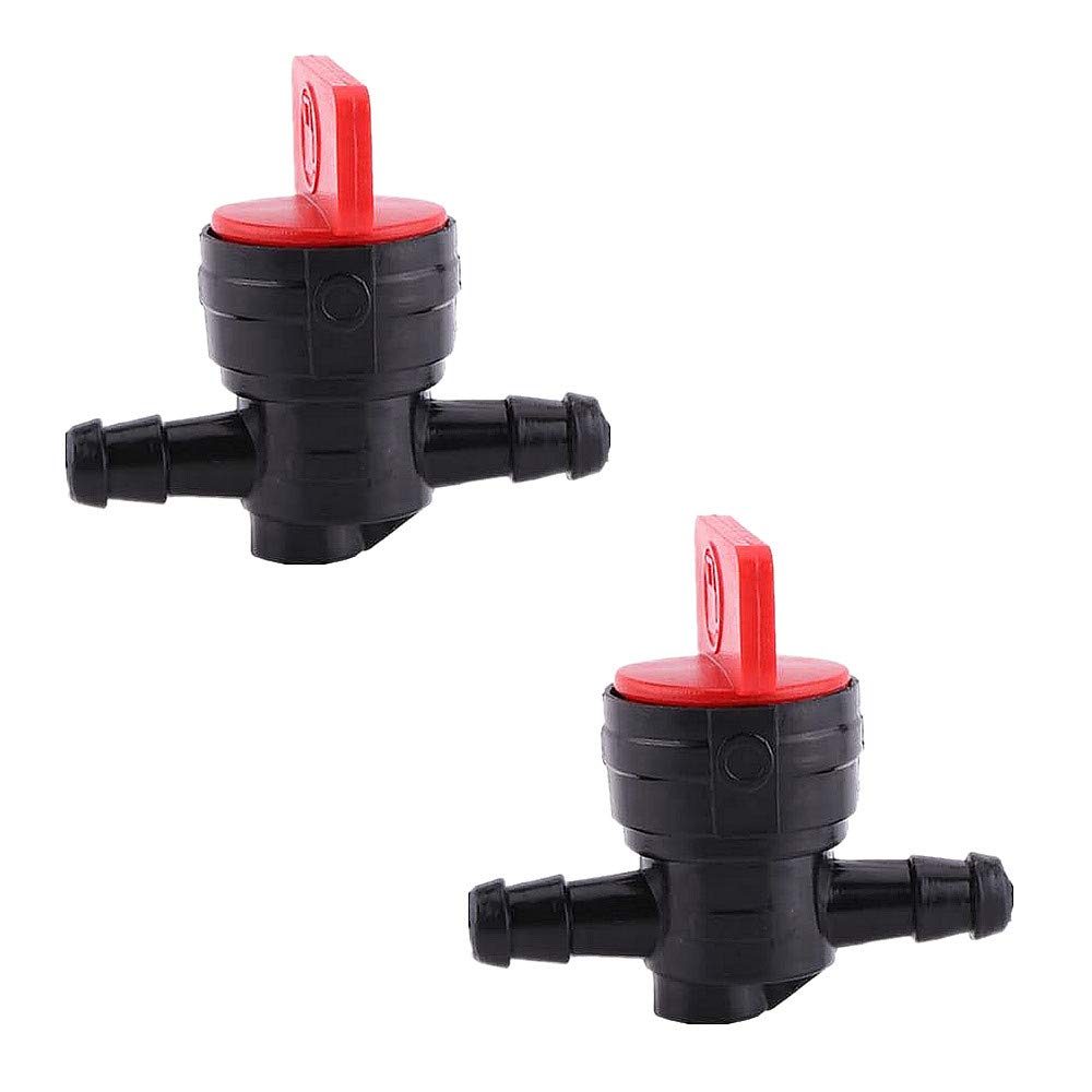 2 Pcs Petcock Fuel Tank Tap 1/4 Inline On/Off Fuel Switch Tap Universal Plastic Motorcycle Fuel Shut Off Valve Gasoline Fuel Shutoff Valves Of Lawn Tractors with 6mm Pipe Hose