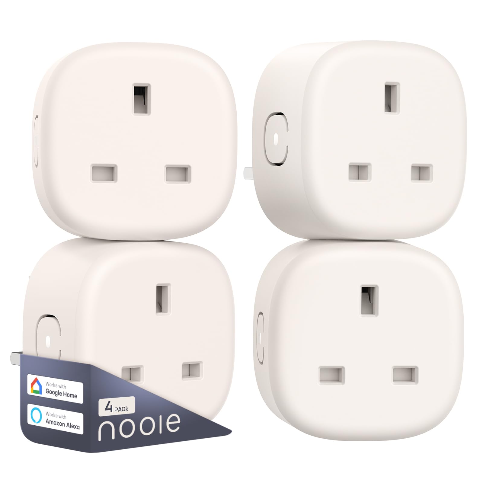 Smart Plug, Nooie 13A WiFi Smart Plug with Alexa and Google Home, Alexa Smart Plug with Voice Control, Alexa Plug Remote Control Timer, 2.4 GHz Wi-Fi Only(4 Packs)