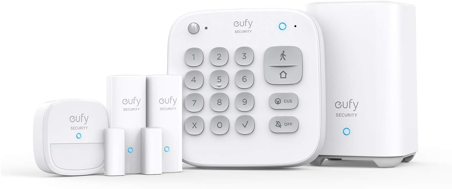 eufy Security5-Piece Home Alarm Kit, Home Security System, Keypad, Motion Sensor, 2 Entry Sensors, Home Alarm System, Control From the App, Links with eufyCam