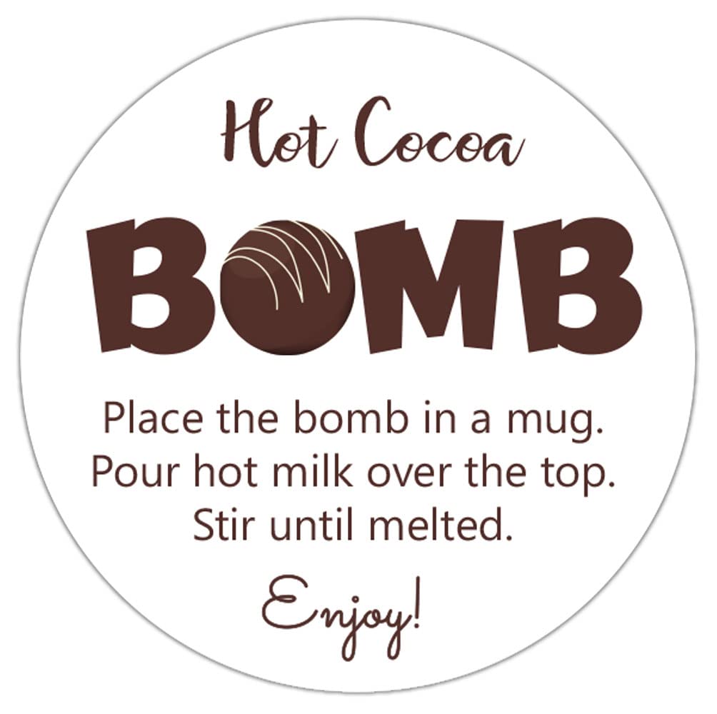 Digitaldoodlebug 1.9 Inch Stickers Hot Cocoa Bomb Instructions 60 Labels