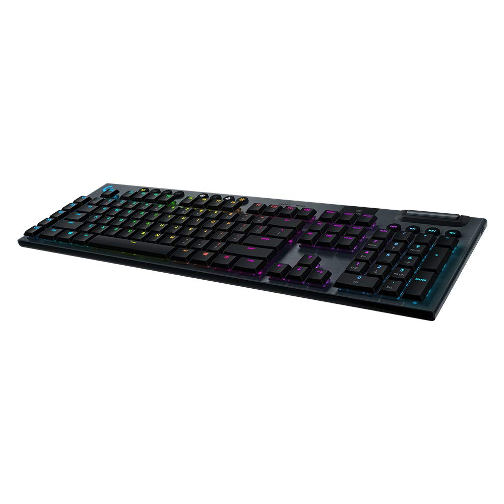 Logitech G915 LIGHTSPEED RGB Mechanical Gaming Keyboard, Low Profile GL Clicky Key Switch, LIGHTSYNC RGB, Advanced LIGHTSPEED Wireless and Bluetooth Support - Clicky,Black