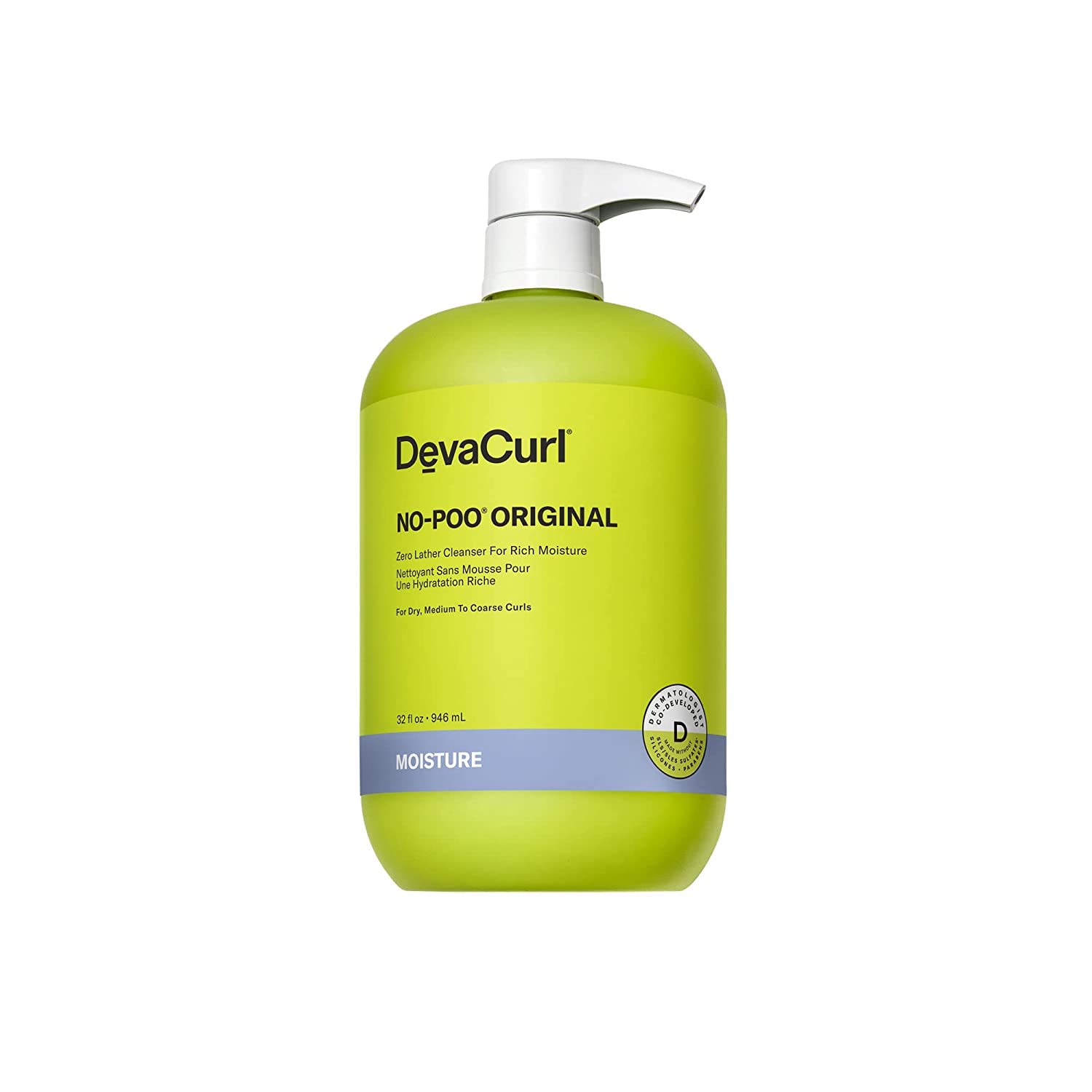 DevaCurl No-Poo Original Zero Lather Cleanser For Rich Moisture | Non-Stripping | Hydrates Curls | All Curl Types