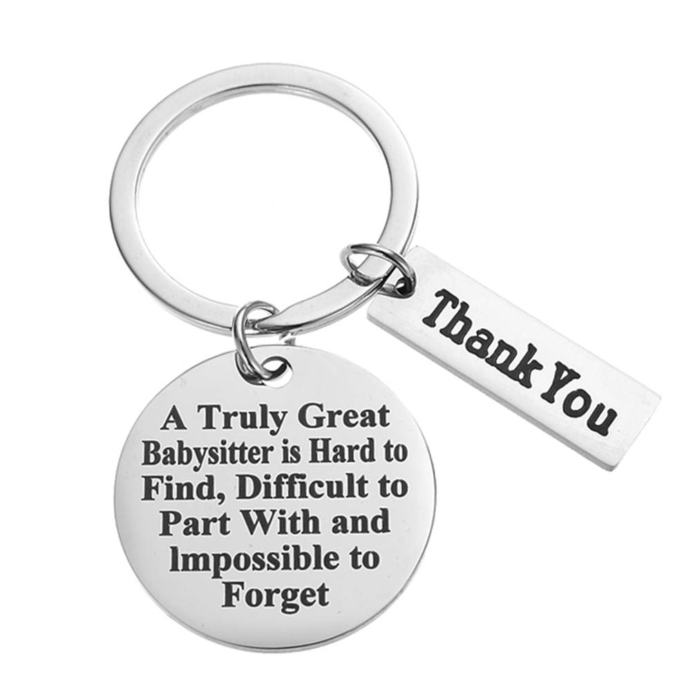 Babysitter Gift Keychain Thank You Gift Key Chain for Nanny Gift Daycare Nurse Caregiver Appreciation Gift