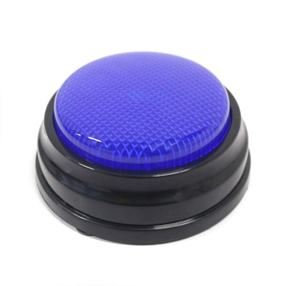 DecdealRecordable Talking Button with Led Function, Sound Button Learning Resources Answer Buzzers, Record Any 30 Seconds Message, Blue