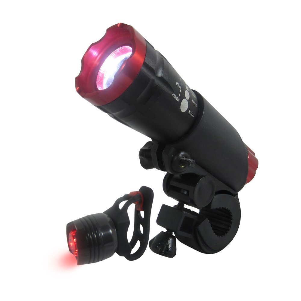 Stark Bike Light LED Set - 350 Lumens! Brightest Waterproof Front and Back Lights - Sleak & Rugged - Mount W/Out Tools - Road, Racing & Mountain Bikes - Batteries Included - 100% Guranatee