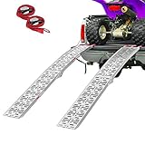 Clevr 7.5' Folding Arched Aluminum Loading Truck Ramps (2 pc Set) for ATVs, UTVs, Motorcycles, Dirt Bikes, 4 Wheelers, Lawnmowers, 90' Long, 1,500 lbs Capacity