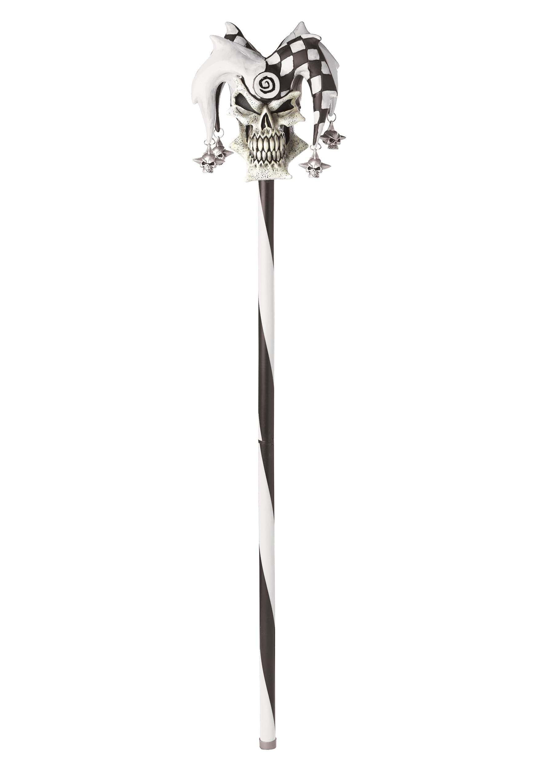 Générique Aptafetes - AC5314 - psychedelic cane - court jester - white and black - size 101.6 cm