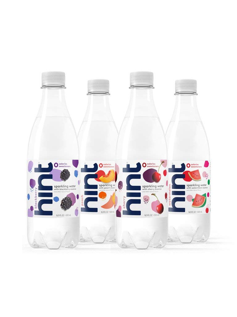 Hint Sparkling Water 4-Flavor Variety Pack (Pack of 12), 16.9 Ounce Bottles, Unsweetened Sparkling Variety Pack Water, Zero Sugar, Zero Calorie, Zero Artificial Sweeteners