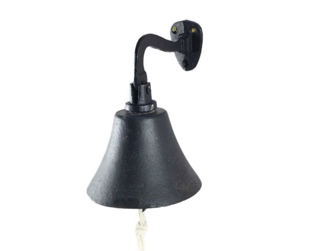 Hampton NauticalRustic Black Cast Iron Hanging Ship's Bell 6 Inch - Captains Bell - Rustic Wall Art