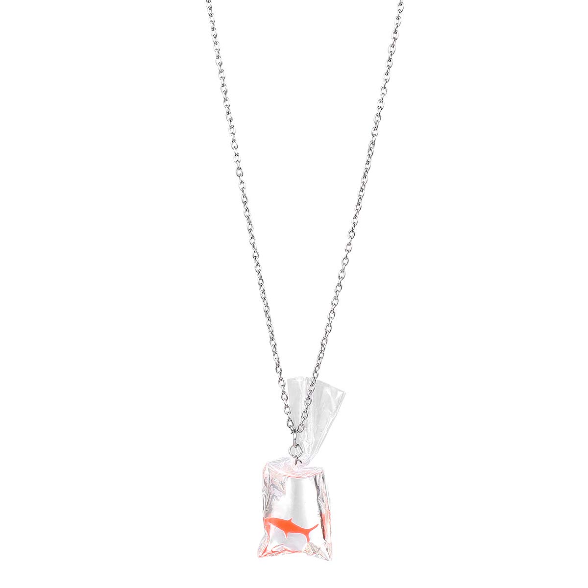 Amosfun Resin Goldfish Koi Fish Necklace Creative Transparent Water Bag Fish Pendant Japanese Lucky Pendant Necklace for Women Kids Men