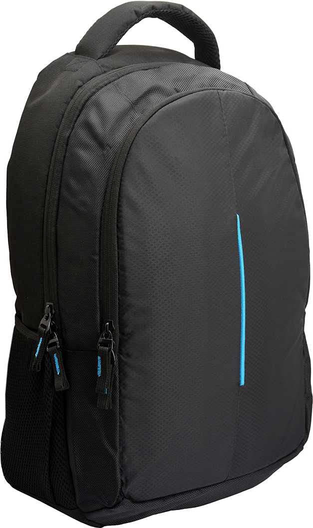 Polyester 15 L Blue School Bag with Laptop Compartment (Black)