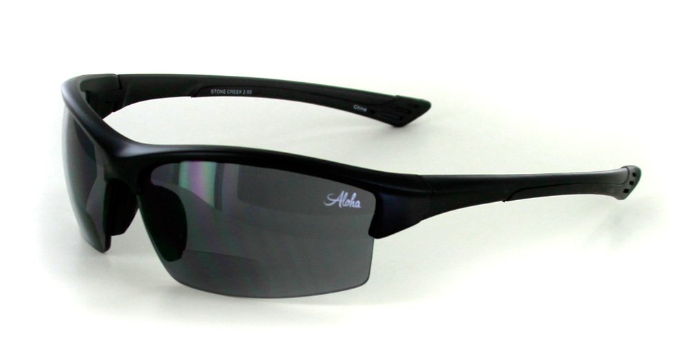 Aloha Eyewear “Stone Creek MX1” Men’s Sports Wrap-Around Bifocal Reading Sunglasses